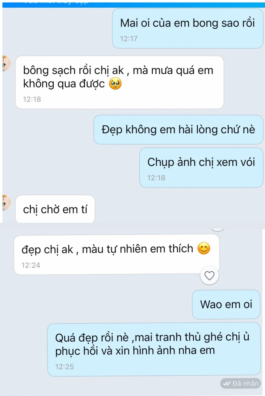 Ảnh chụp tin nhắn của M.