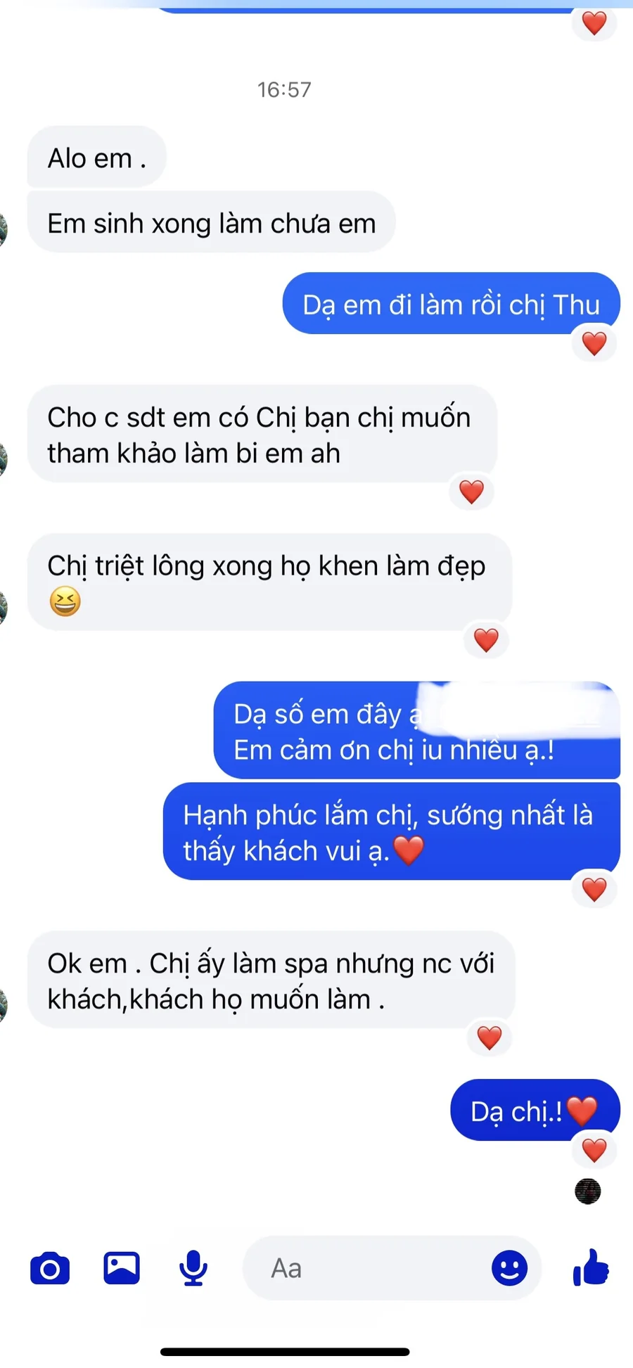 Tin nhắn khách giới thiệu bạn bè